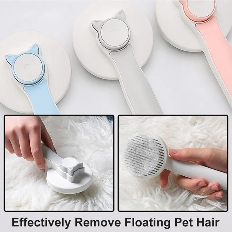 Pet Supplies Cat Grooming Brush, Self Cleaning Slicker Brushes For Dogs Pet Hair Removal Comb Stainless Steel Furry Pawz