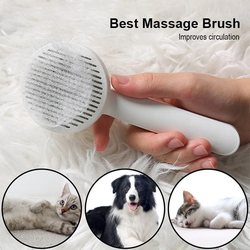 Pet Supplies Cat Grooming Brush, Self Cleaning Slicker Brushes For Dogs Pet Hair Removal Comb Stainless Steel Furry Pawz