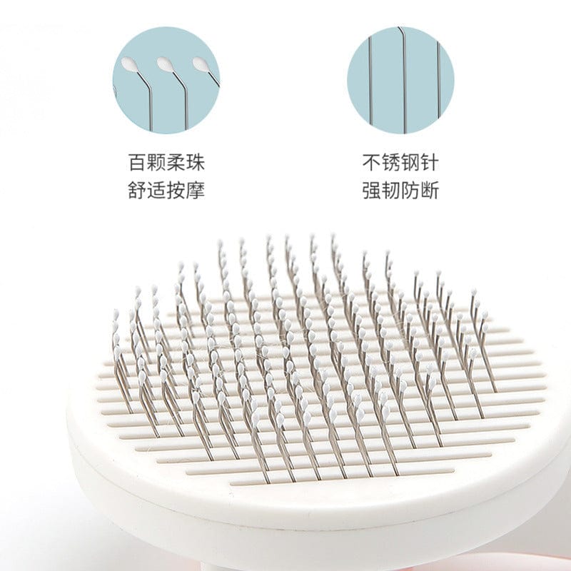 Pet Supplies Cat Grooming Brush, Self Cleaning Slicker Brushes For Dogs Pet Hair Removal Comb Stainless Steel Furry Pawz