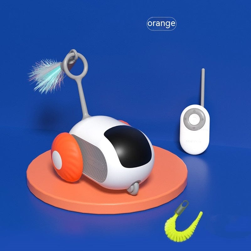 Pet Supplies Orange Running Car / USB Remote Control Interactive Cat Car Toy USB Charging Chasing Automatic Self-moving Remote Smart Control Car Interactive Cat Toy Pet Products Furry Pawz