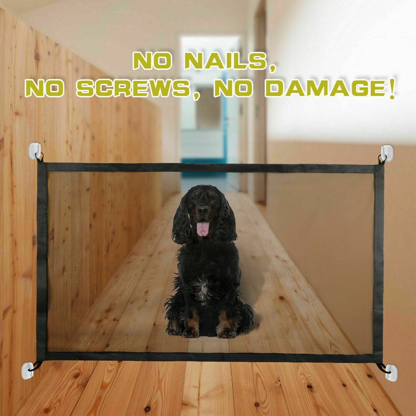 Pet Supplies Pets Dog Cat Baby Safety Gate Mesh Fence Magic Portable Guard Net Stairs Doors Furry Pawz