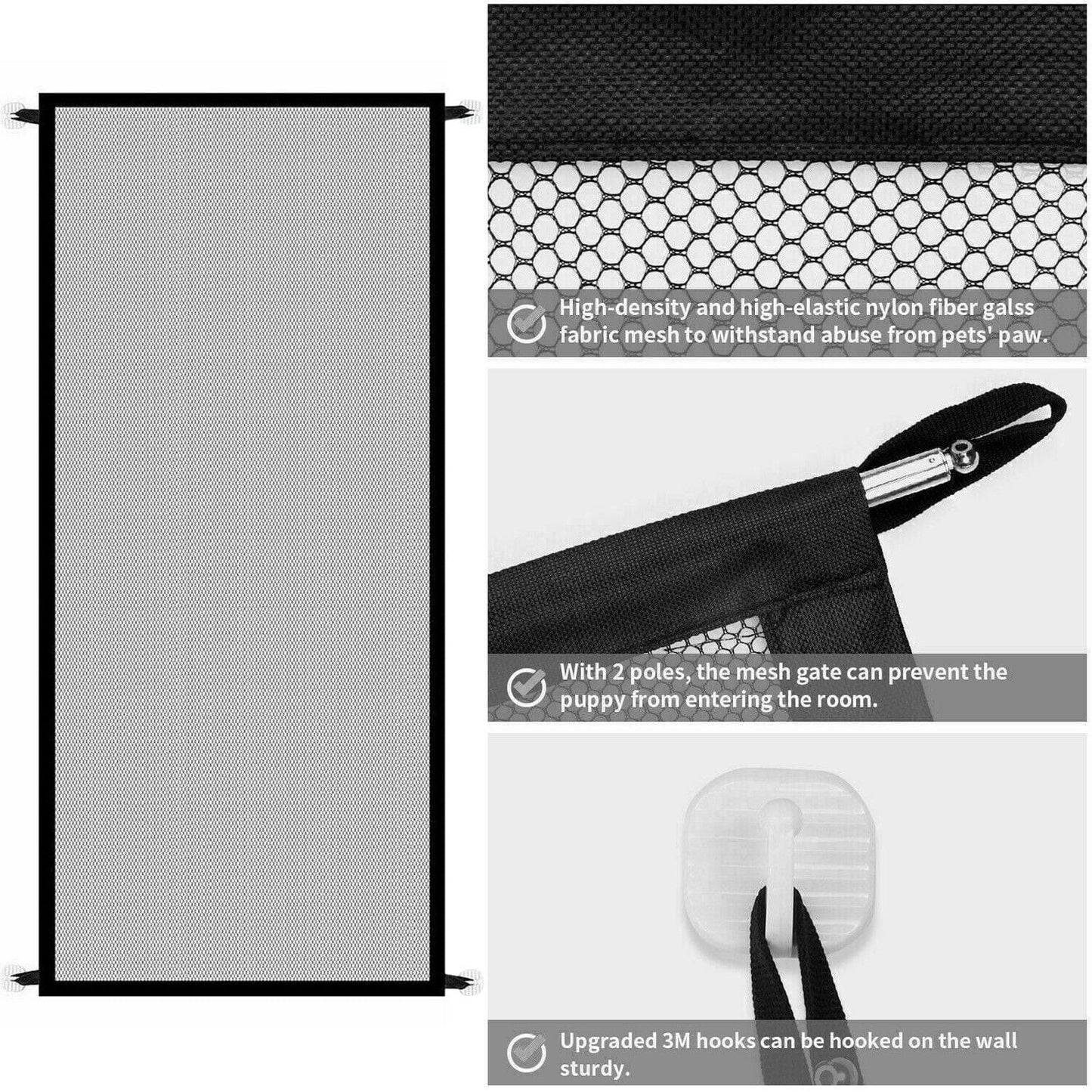Pet Supplies Pets Dog Cat Baby Safety Gate Mesh Fence Magic Portable Guard Net Stairs Doors Furry Pawz