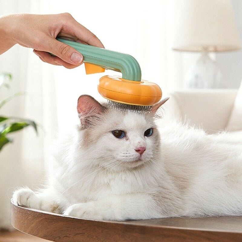 Pet Supplies Pumpkin Pet Pumpkin Brush, Pet Grooming Self Cleaning Slicker Brush For Dogs Cats Puppy Rabbit, Cat Brush Grooming Gently Removes Loose Undercoat, Mats Tangled Hair Slicker Brush Furry Pawz