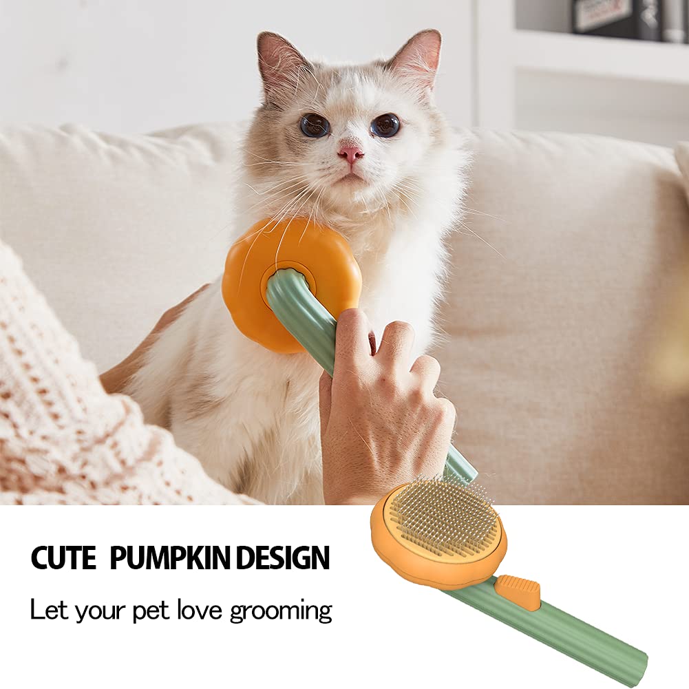 Pet Supplies Pumpkin Pet Pumpkin Brush, Pet Grooming Self Cleaning Slicker Brush For Dogs Cats Puppy Rabbit, Cat Brush Grooming Gently Removes Loose Undercoat, Mats Tangled Hair Slicker Brush Furry Pawz