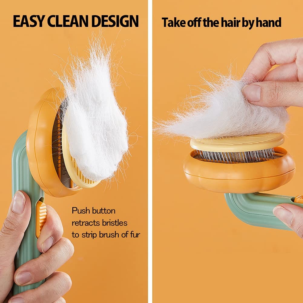 Pet Supplies Pumpkin Pet Pumpkin Brush, Pet Grooming Self Cleaning Slicker Brush For Dogs Cats Puppy Rabbit, Cat Brush Grooming Gently Removes Loose Undercoat, Mats Tangled Hair Slicker Brush Furry Pawz