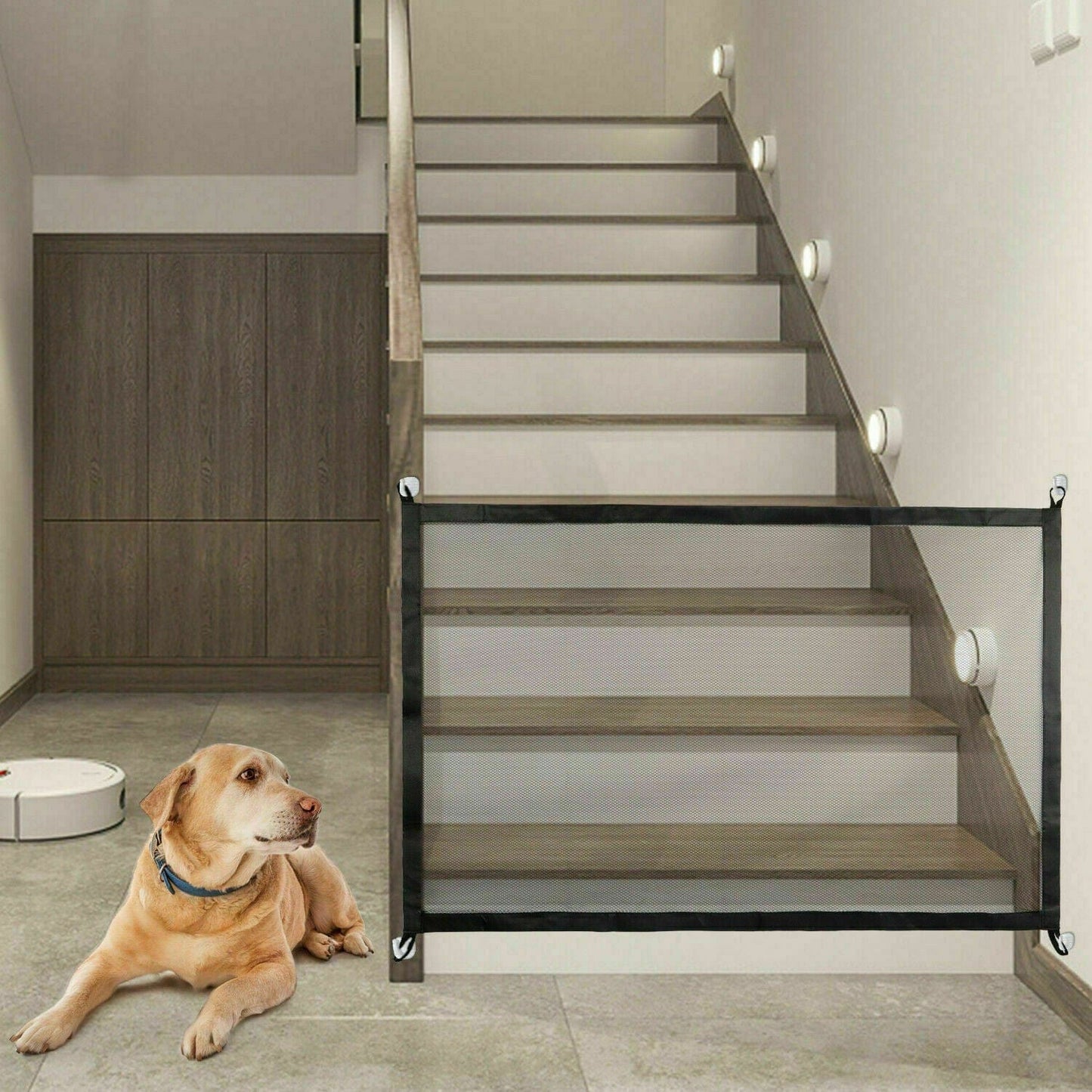 Pet Supplies S Pets Dog Cat Baby Safety Gate Mesh Fence Magic Portable Guard Net Stairs Doors Furry Pawz