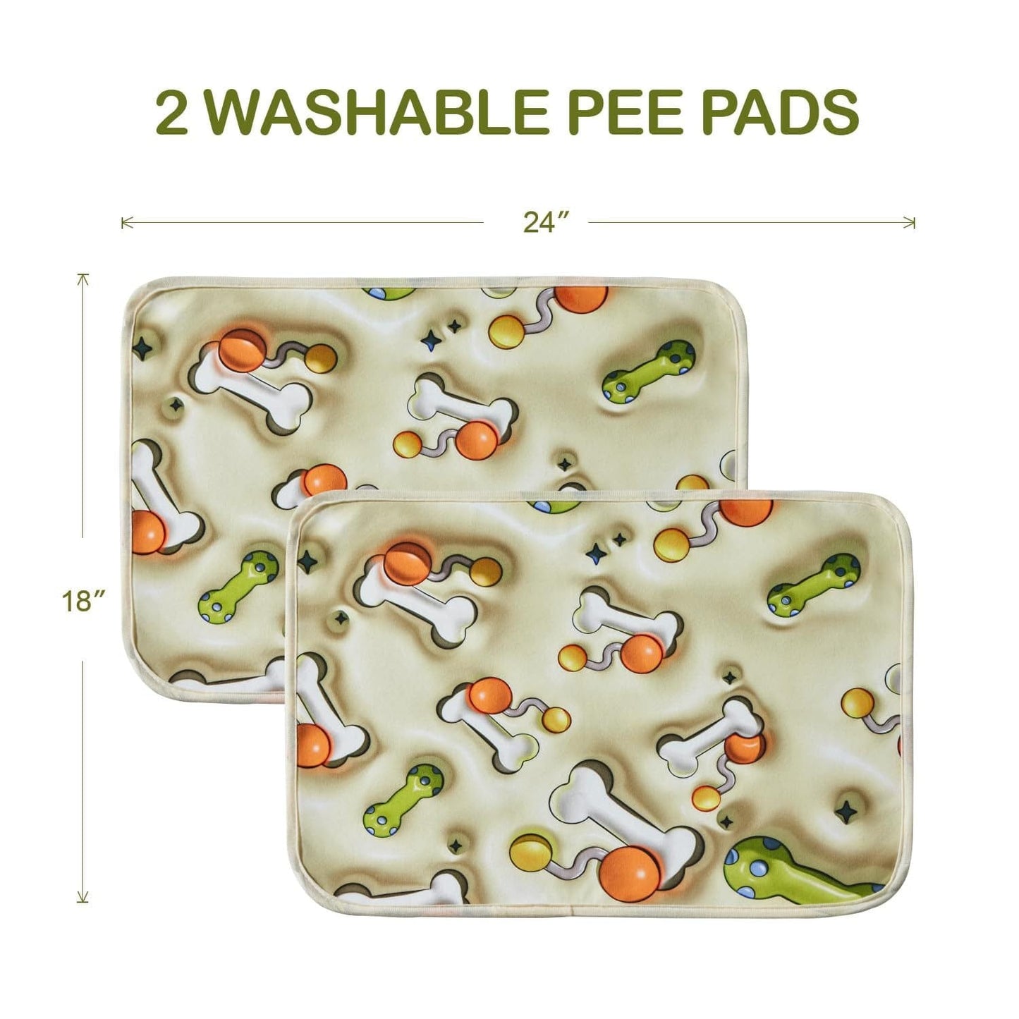 Pets - Dog Training Aids Reusable Puppy Pads – Washable, Leakproof, Super Absorbent Training Pads (2 Pcs) Furry Pawz