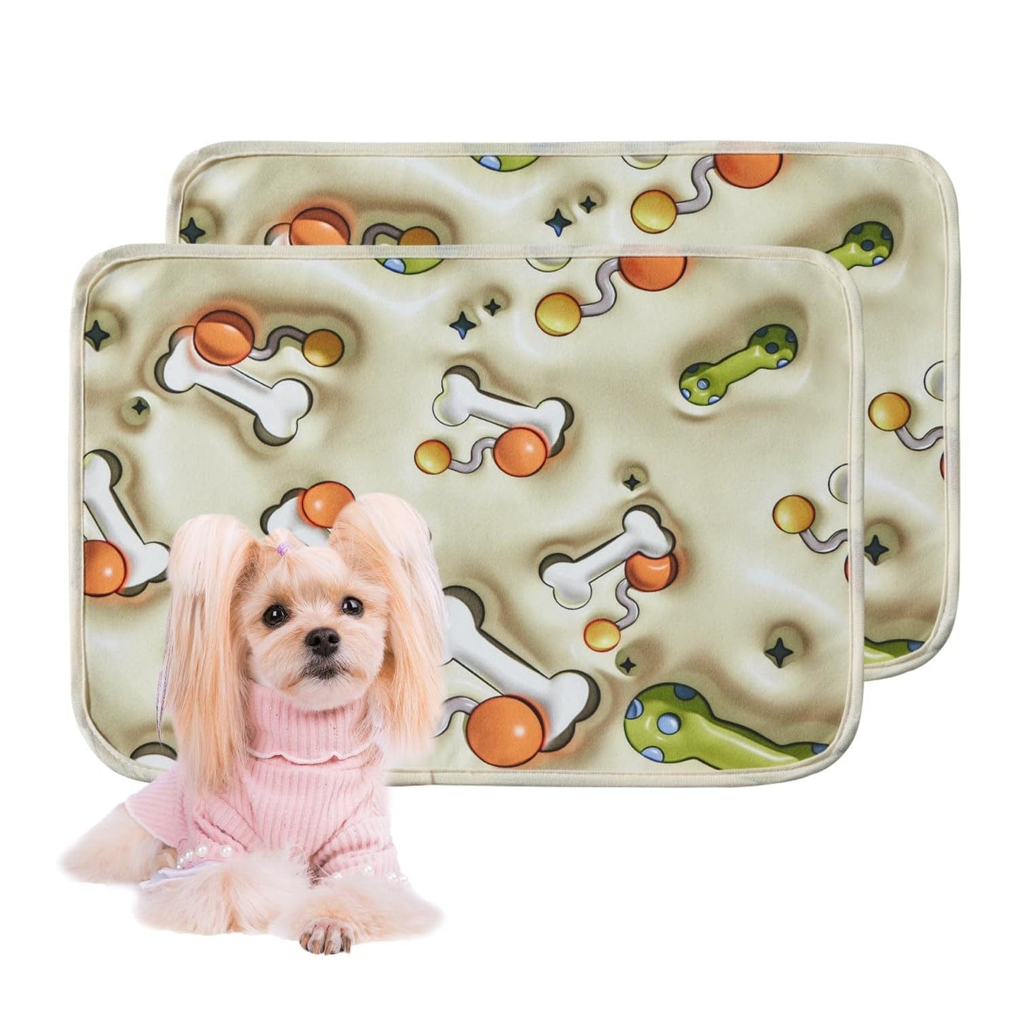Pets - Dog Training Aids Toys / 18Q24 TWOPcs Reusable Puppy Pads – Washable, Leakproof, Super Absorbent Training Pads (2 Pcs) Furry Pawz