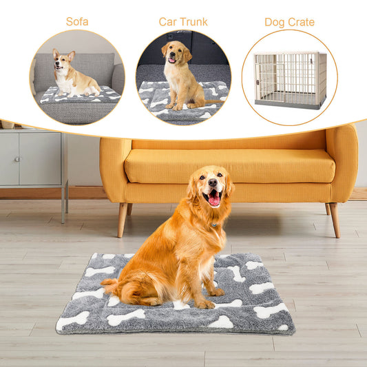 Self-Warming Reversible Pet Bed Mat for Dogs & Cats – Soft, Washable Crate Pad