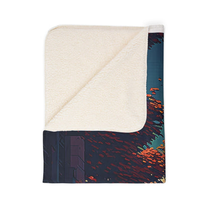 Cozy Parisian Fleece Sherpa Blanket – Romantic Eiffel Tower Design