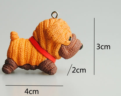 wool dog solid PVC doll keychain bag pendant