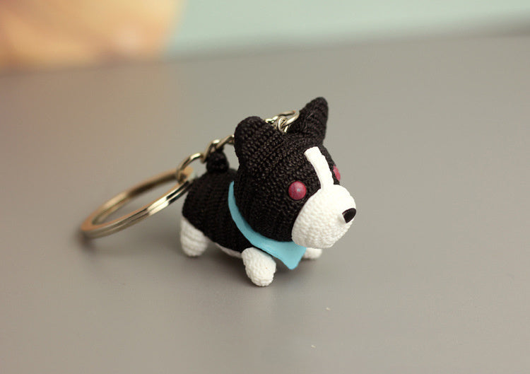 wool dog solid PVC doll keychain bag pendant