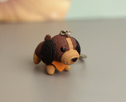 wool dog solid PVC doll keychain bag pendant