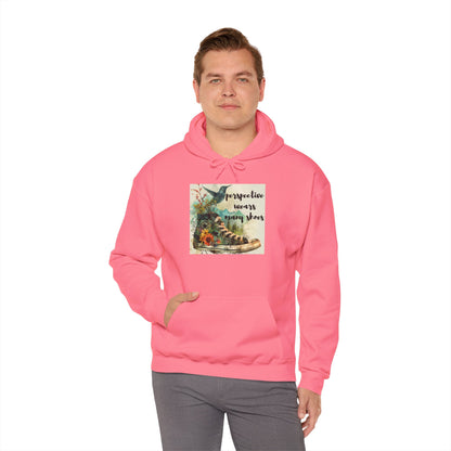 Inspirational Unisex Hoodie - "Perspective Wears Many Shoes"