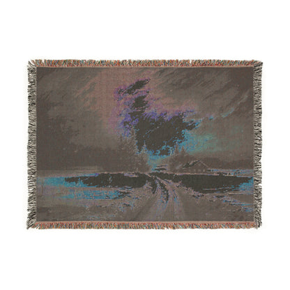Woven Blanket - Trippy Snowy Landscape Home Decor