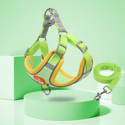 New Dog Leash And Harness Set Pet Adjustable Puppy Cat Harness Vest Reflective Free Shipping