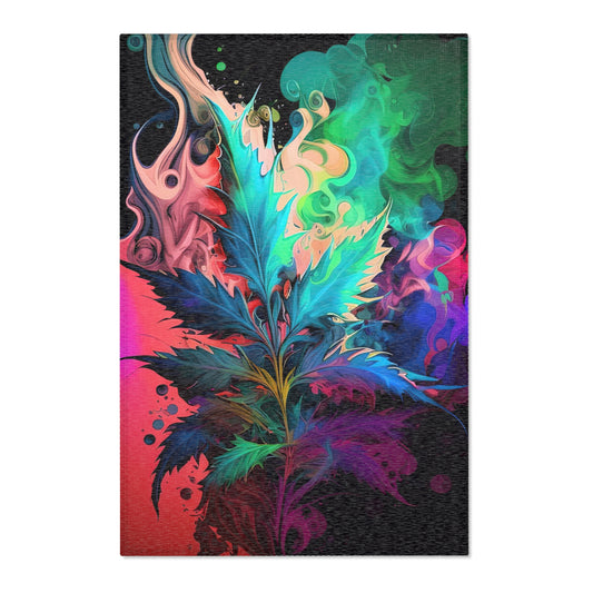 Vibrant Art Area Rug with Colorful Leaf Design - Perfect for Home Decor