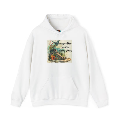Inspirational Unisex Hoodie - "Perspective Wears Many Shoes"