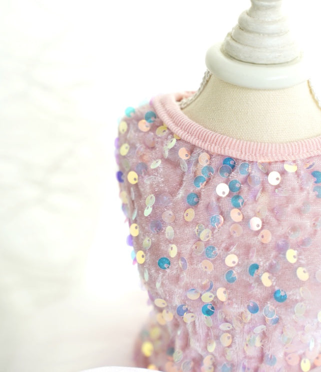 Pet fancy Dress Dog Cat Skirt Sequin Gauze