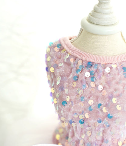 Pet fancy Dress Dog Cat Skirt Sequin Gauze