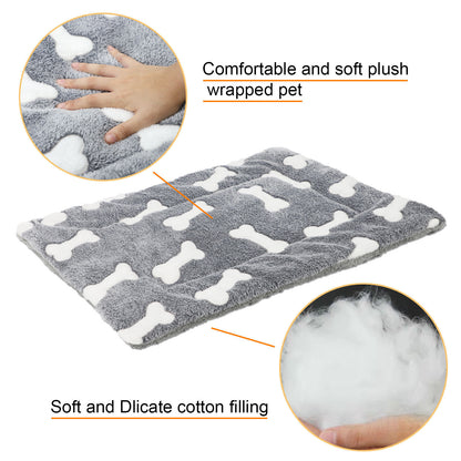 Self-Warming Reversible Pet Bed Mat for Dogs & Cats – Soft, Washable Crate Pad