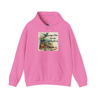 Inspirational Unisex Hoodie - "Perspective Wears Many Shoes"