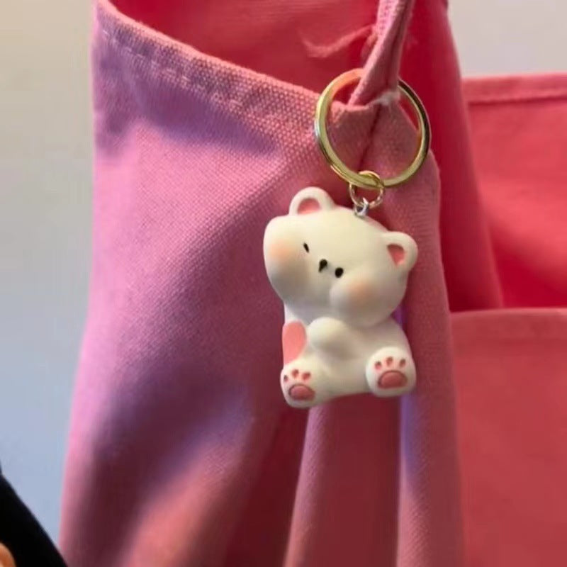 Cute Cartoon Bear Love Couple Magnetic Key Chain Small Pendant Gift Doll Small Gift