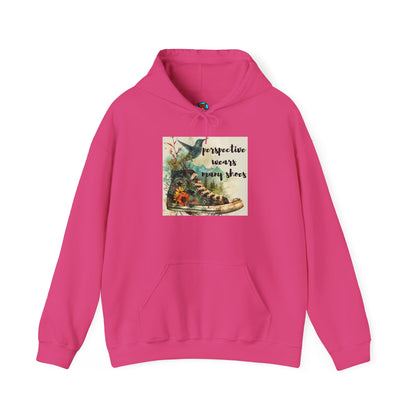 Inspirational Unisex Hoodie - "Perspective Wears Many Shoes"
