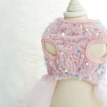 Pet fancy Dress Dog Cat Skirt Sequin Gauze