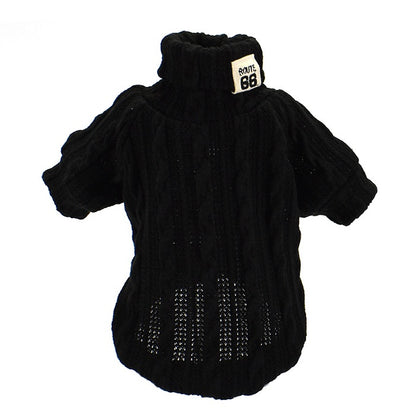 Warm Dog Sweater Turtleneck Cotton Sweatshirt for Small & Medium Dogs