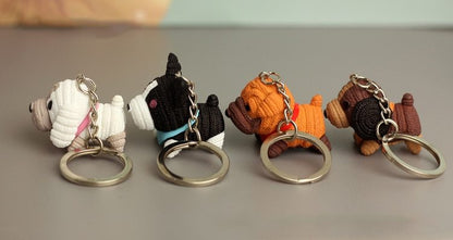 wool dog solid PVC doll keychain bag pendant