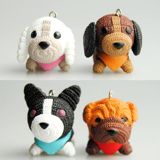 wool dog solid PVC doll keychain bag pendant
