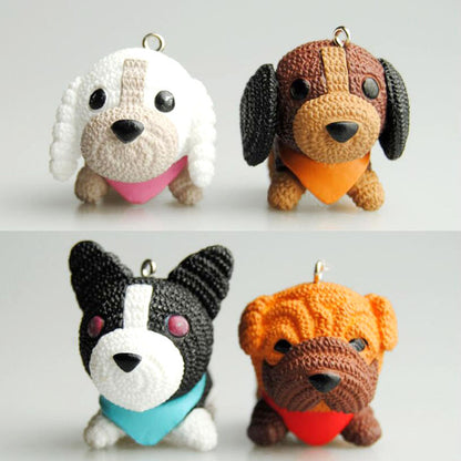 wool dog solid PVC doll keychain bag pendant