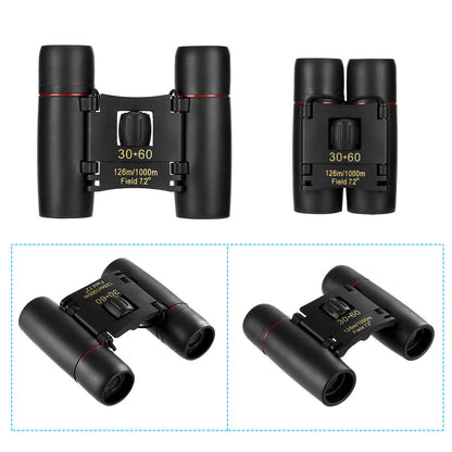 Binoculars 30x60 Zoom Travel Compact Folding Telescope Hunting Day Night Outdoor Small Pocket Binoculars Compact Fast and Free Shipping