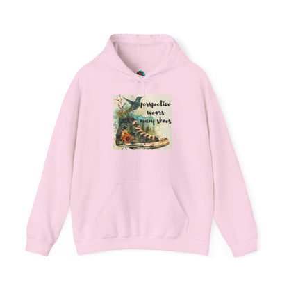Inspirational Unisex Hoodie - "Perspective Wears Many Shoes"