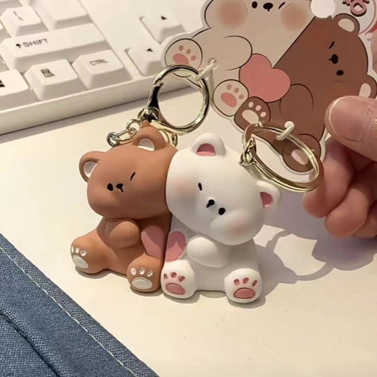 Cute Cartoon Bear Love Couple Magnetic Key Chain Small Pendant Gift Doll Small Gift