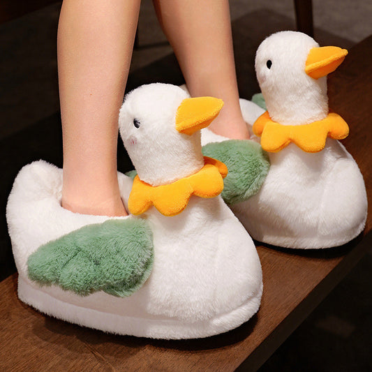 Autumn And Winter Home Slippers Cartoon Duck Flower
