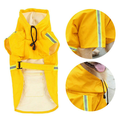Cat Supplies 3XL Dog Raincoat,Waterproof Dog Rain Jacket With Safety Reflective Stripe Furry Pawz
