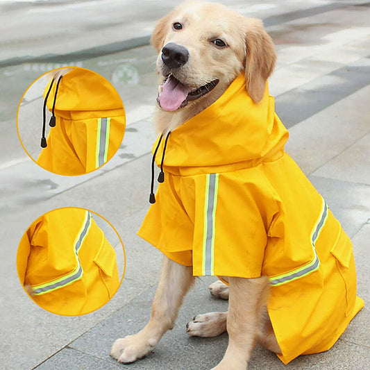 Cat Supplies Dog Raincoat,Waterproof Dog Rain Jacket With Safety Reflective Stripe Furry Pawz
