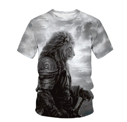General 3 Style / 2XL European And American Animal Print Short-sleeved T-shirt Furry Pawz