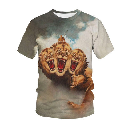 General 4 Style / 2XL European And American Animal Print Short-sleeved T-shirt Furry Pawz