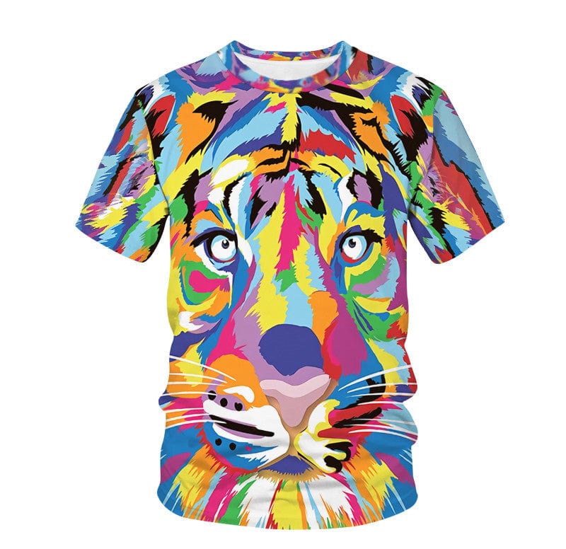 General 9 Style / 2XL European And American Animal Print Short-sleeved T-shirt Furry Pawz