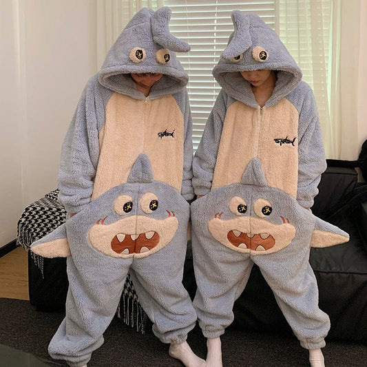 General Color8831 / Mens 2XL Cute Cartoon Jumpsuit Homewear Couple One-piece Nightgown Coral Fleece Winter Thickened Plush Pajamas For Women Home Clothes Furry Pawz