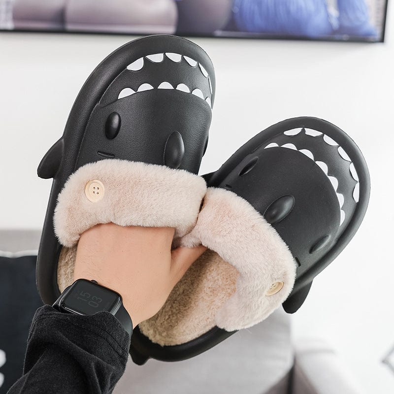 General Shark Shoes House Slippers With Button EVA Couple Slippers Furry Pawz