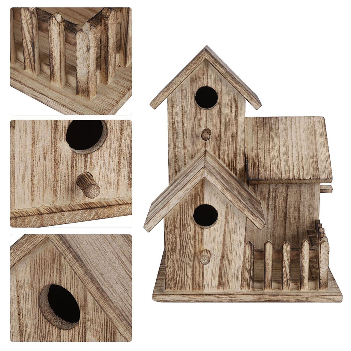 Pet Supplies as picture Charming Wooden Birdhouse for Garden Décor & Wildlife Shelter – Perfect for Birds, Swallows & Parrots – Safe, Durable, and Eco-Friendly Outdoor Decoration Furry Pawz