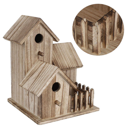 Pet Supplies as picture Charming Wooden Birdhouse for Garden Décor & Wildlife Shelter – Perfect for Birds, Swallows & Parrots – Safe, Durable, and Eco-Friendly Outdoor Decoration Furry Pawz