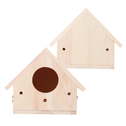 Pet Supplies as picture Unique Wooden Bird House – Natural Paulownia Outdoor Nesting Cage for Birds – Sturdy, Decorative Bird House for Gardens, Balconies, and Courtyards Furry Pawz