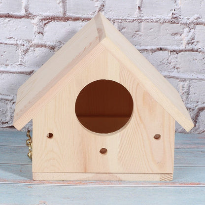 Pet Supplies as picture Unique Wooden Bird House – Natural Paulownia Outdoor Nesting Cage for Birds – Sturdy, Decorative Bird House for Gardens, Balconies, and Courtyards Furry Pawz
