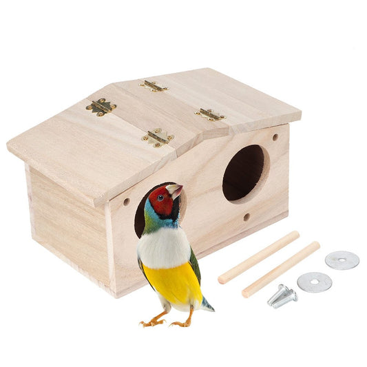Pet Supplies as picture Wooden Bird House for Outdoor Nesting – Durable, Eco-Friendly Bird Shelter for Birds, Swallows, and Parrots – Perfect Garden Décor & Breeding Box Furry Pawz