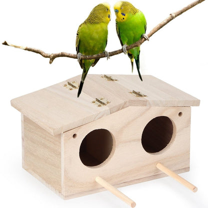 Pet Supplies as picture Wooden Bird House for Outdoor Nesting – Durable, Eco-Friendly Bird Shelter for Birds, Swallows, and Parrots – Perfect Garden Décor & Breeding Box Furry Pawz
